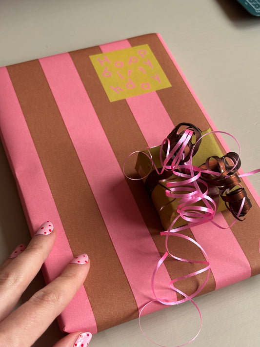Cadeaupapier - Stripes Roze