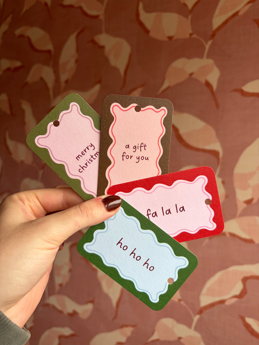 Cadeaulabelset Funky Christmas