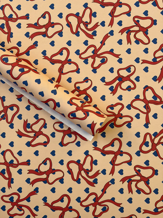 Cadeaupapier - Bow & Hearts