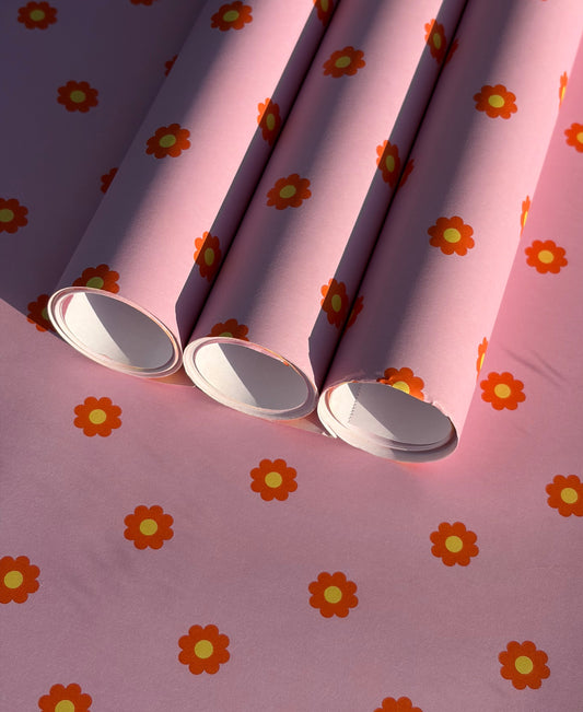 Cadeaupapier - Flower Roze