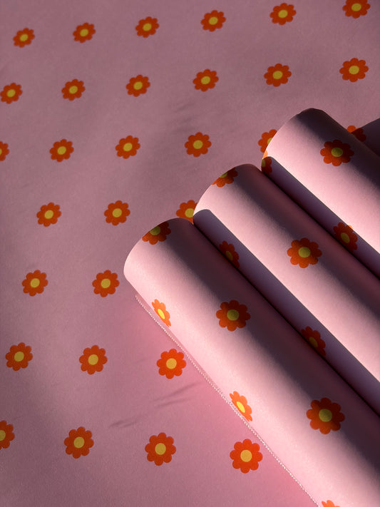 Cadeaupapier - Flower Roze