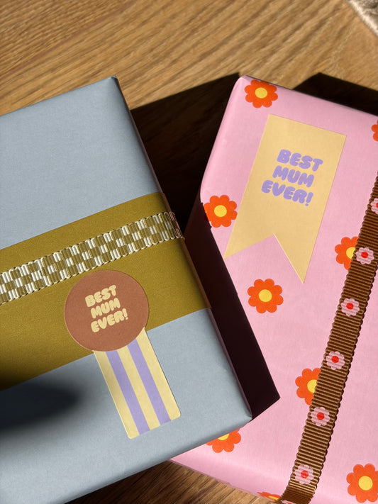Sticker - Best Mum Ever! Stripes (5 stuks)