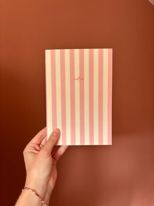 Notitieboekje Gestreept Roze